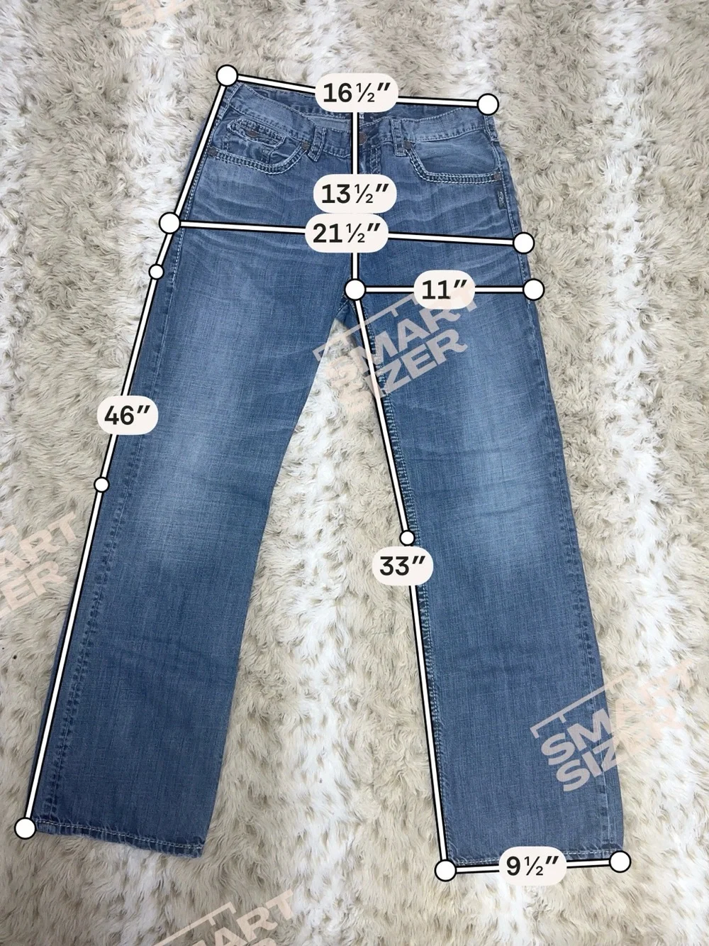 Silver Jeans Co Craig Easy Fit Bootcut Mens Denim Blue W34 L34